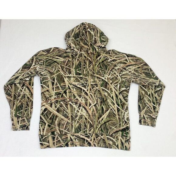 Cabela's Camo Hoodie Sweatshirt Medium Hunting Outdoorsman Woodlands Fishing - Picture 3 of 8
